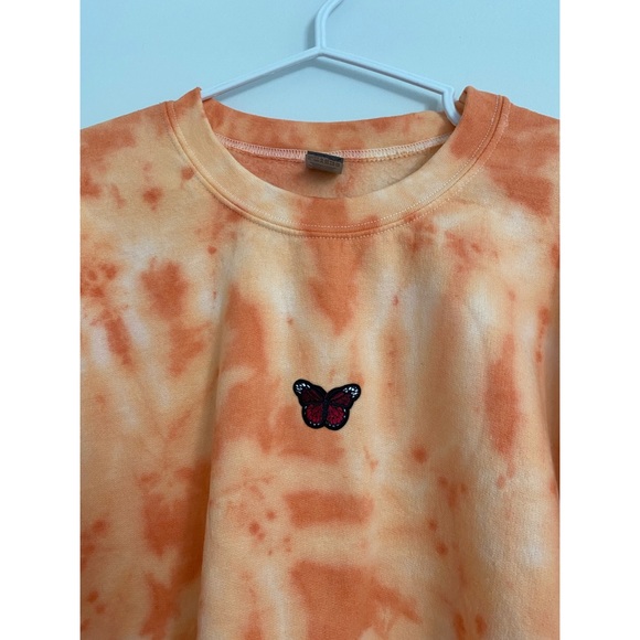 tangerine bunch tie dye cropped crewneck - Picture 3 of 3